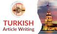 write a unique turkish article