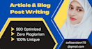 be your SEO friendly blog post content writing expert
