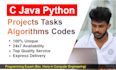 do your urgent java python c programming tasks projects