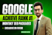 achieve google rank first with our monthly SEO package