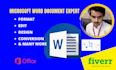 create, edit, design, and format microsoft word document