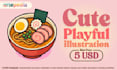 design simple and eye catching food and drink illustration