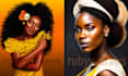 create beautiful african american character illustration