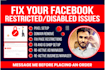 help you to fix disabled ad account issues, bm page and domain verification