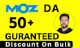 increase domain authority moz da 50 plus guaranteed moz da pa boost