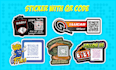 make sticker design with qr code integrated