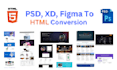 convert psd, xd, figma to HTML, CSS or design landing pages