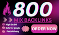 build 800 mix SEO backlinks to boost google ranking