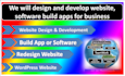 design and develop website, software build apps for business