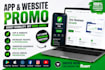 create a professional app promo video and website promo video for your business