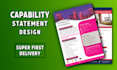 design a professional federal government capability statement within 8 hours