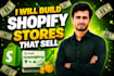 create a shopify website and shopify store design