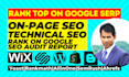do on page SEO for wix shopify wordpress with technical issues