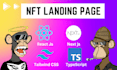 create a nft landing page , crypto landing page in react js and next js