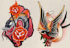create uniquely traditional and old school tattoo design