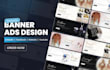 design website banner ads, google ads, hero image and header