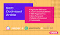 write an SEO friendly blog article with jasper and surfer