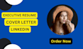 write your executive resume, CV, bio, and cover letter