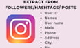 extract target niche leads from instagram pages hashtags