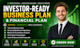 develop investor ready business plan, pitch deck, and financial modeling