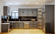 design modern cabinet, TV media wall, shelf, kitchen design, 3d rendering
