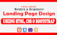 create responsive HTML CSS landing page