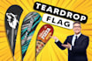 design an attractive teardrop banner, flutter flag, feather flag
