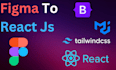 build figma to react js app using tailwind CSS