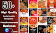 provide editable templates for restaurant food on canva