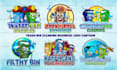 design unique trash bin cleaning business logo cartoon