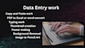 do excel data entry, poster making, thumbnail creation,