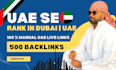 create 500 high da uae backlinks manually