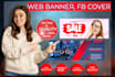 design web header, banner, fb cover and facebook ads cover