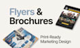 design brand aligned flyers, brochures or roll up banners
