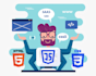 be your front end web developer using HTML, CSS, javascript