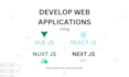 develop web applications using vue js, react js, next js, nuxt js