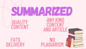 create summarize content as demand
