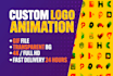 create a custom logo animation and intro, outro, video