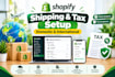 setup shopify shipping and tax configuration for domestic and international