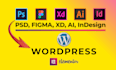 convert figma to wordpress ,PSD to wordpress, xd to wordpress, ai to wordpress