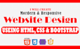 design responsive website with HTML CSS and bootstarp