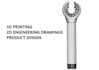 do 3d cad design, 3d printing, engineering drawings