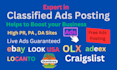 do 350 classified ads manually posting in USA