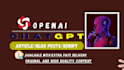 do ai chat gpt articles, blog posts, youtube scripts writer