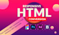 convert figma to html, psd to html, xd to html css responsive