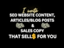 create content, web articles, and sales copywriting