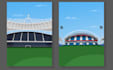 make football stadium to vector illustration poster
