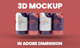 create 3d digital product mockup design in adobe dimension
