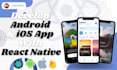 develop android and ios app using react native or expo