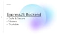 create a backend API in expressjs for your projects